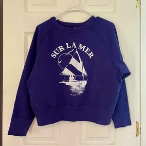 JCrew cropped purple sweatshirt, never worn